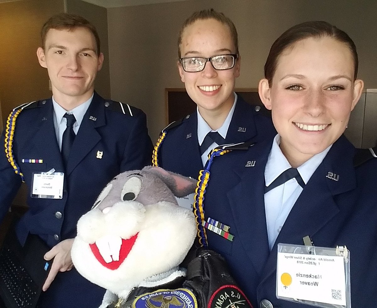 det_847's tweet photo. A few of our Arnold Air Society cadets and mascot Macho B. Bunny at NATCON in New Orleans, LA last weekend. https://t.co/h6qPiAlkWL