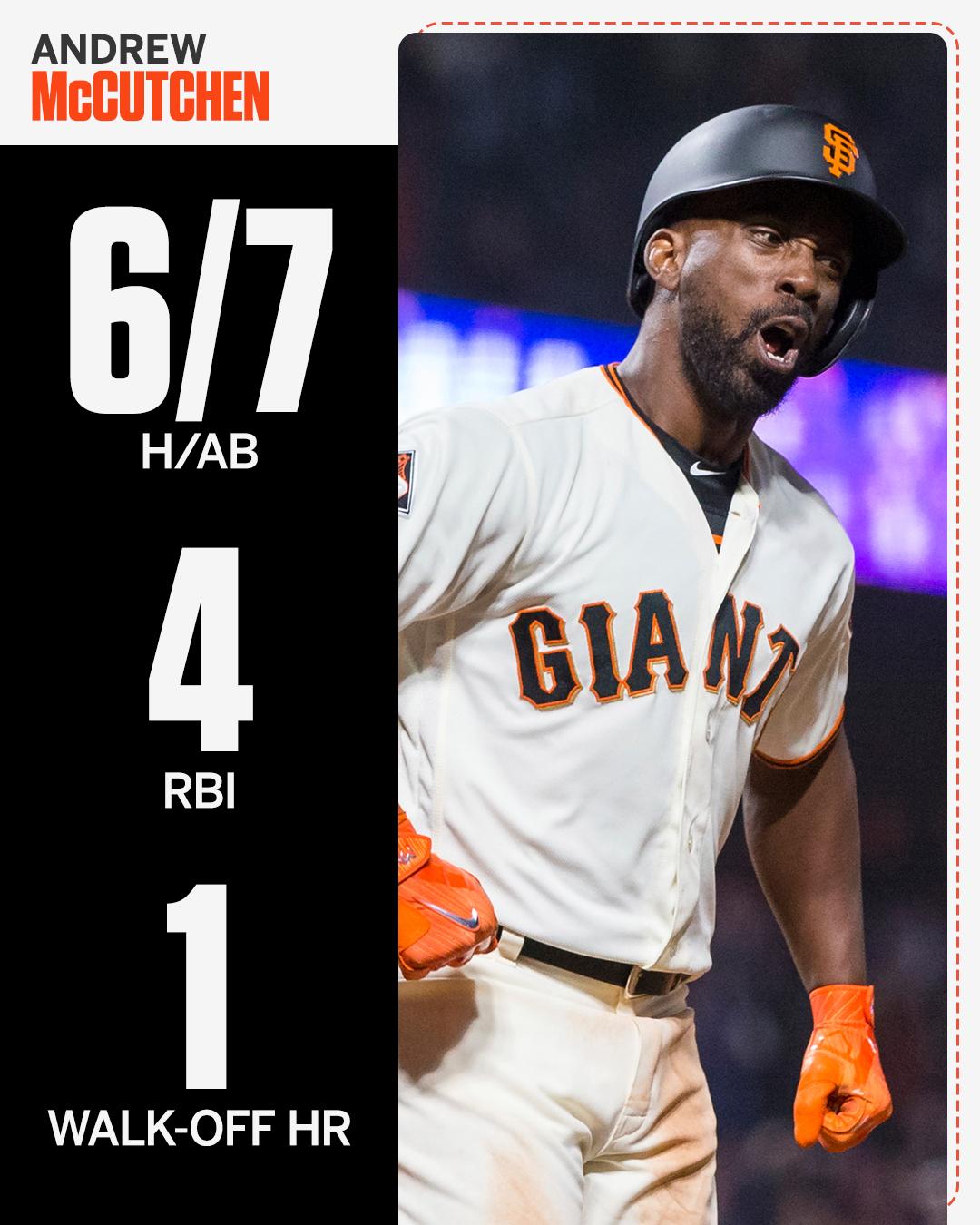 ESPN on X: Andrew McCutchen played 1,346 games with the Pirates, and never  had a 6-hit game. It took 7 games with the Giants.   / X