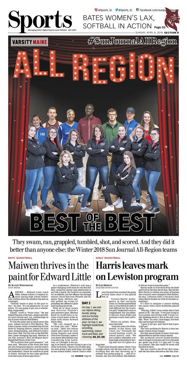 Sports_SJ's tweet photo. 2/2  @_Lee_H @RAWmaterial33 @jrhockeywriter @FunkFlashyRob @WilTalkSports and @Jpell915 all had a hand in this week's #SunJournalAllRegion product. Great work all around. Here are Sunday's honorees #VarsityMaine #mesports @APSE_sportmedia https://t.co/zMjgRkzKqv