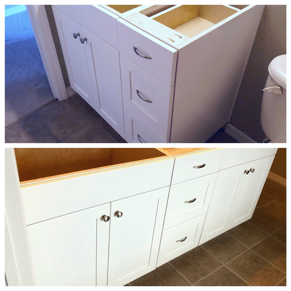 MptCustoms's tweet photo. Bathroom vanity’s installed last week #mptcustoms https://t.co/lqdyYyKGDZ