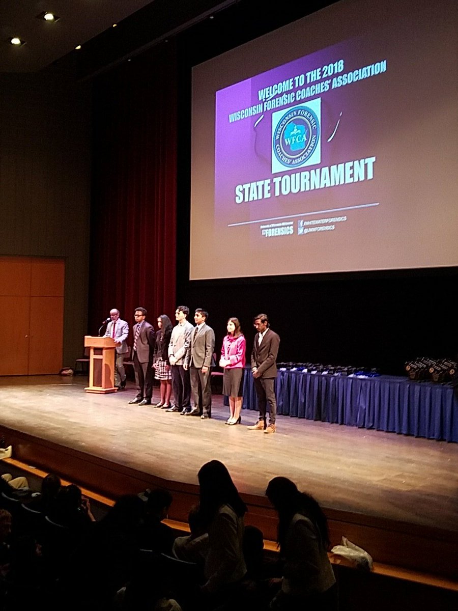 WFCAforensics's tweet photo. Congratulations to our 2018 State Finalists in Extemporaneous Speaking! #WFCAstate2018 https://t.co/NKEly5CygA