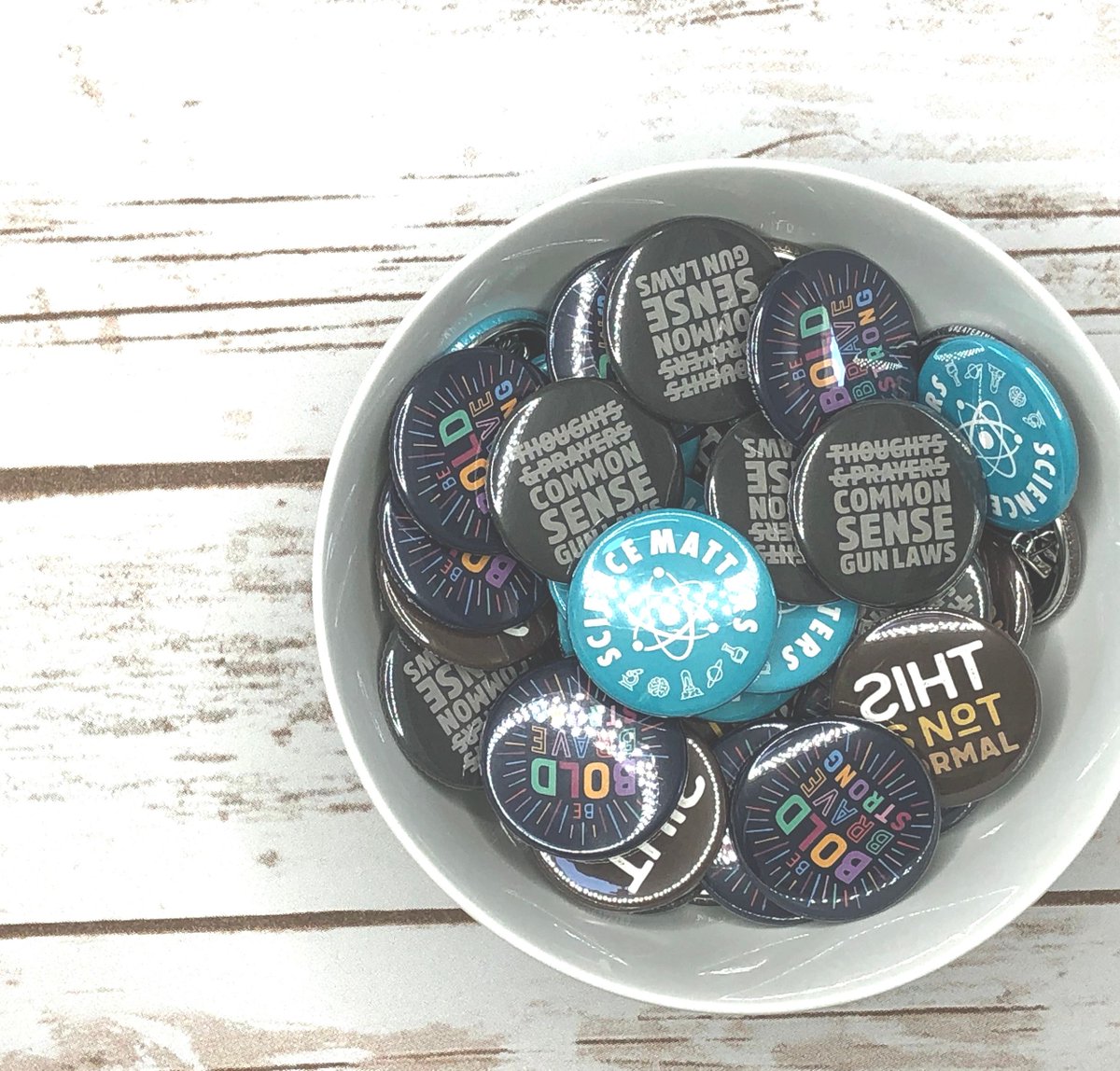 Common sense gun laws, be bold, science matters, kindness... All things we're talking about every single day. #greaterink