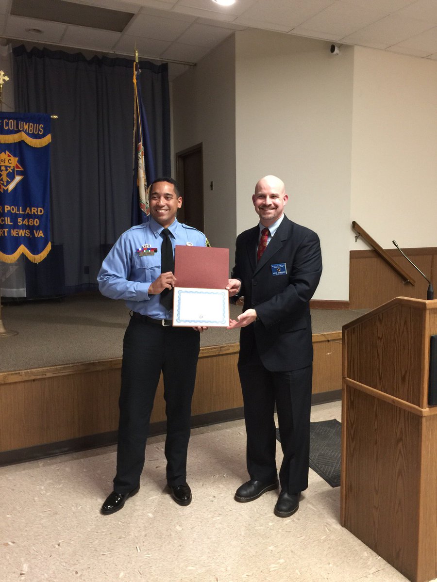 NNFire's tweet photo. The Newport News Fire Department would like to congratulate Senior Firefighter/ Paramedic Gary Wilks as he was recognized by the Knights of Columbus as their Firefighter/ EMT of the year! https://t.co/dQsgqQyuxD