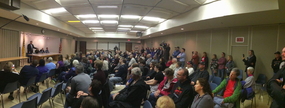 MarkPocan's tweet photo. Great turnout today for @TownHallProject #TownHallForOurLives. Thanks to @IronStache @susanna4change &amp; Maddigen for ensuring voices are heard. Missed @PRyan in his own home town. Hope he watches the video! #Democracy https://t.co/2TPx1VijgG