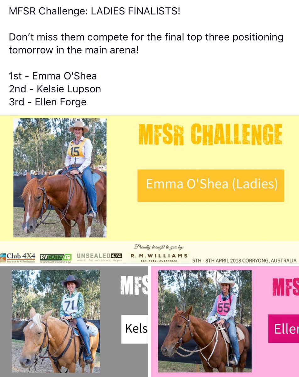 MFSR_BushFest's tweet photo. #MFSR2018 Challenge Ladies finalists https://t.co/G4ni9ISQnr