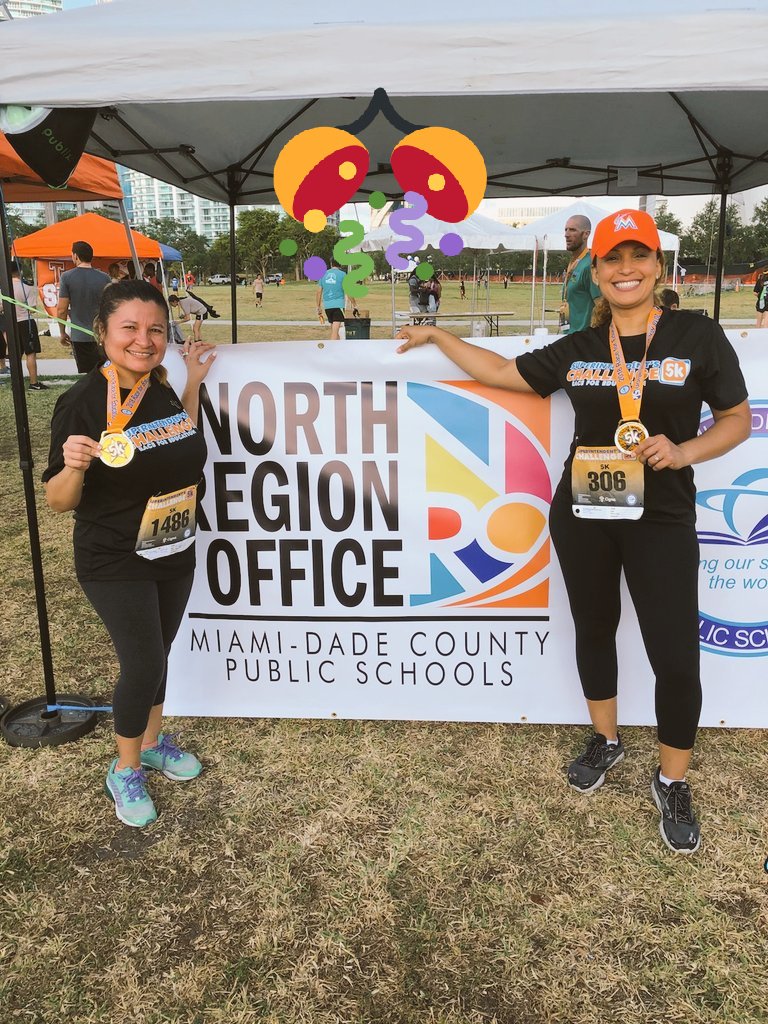 CandidaGil21's tweet photo. What a Day!...Superintendent 5K with  Leslie and we made it to the end. I'm exhausted but worth it for the cause. Can't wait til next year.  #miamicao #MiamiSup5K #fswskyway https://t.co/UGBjAODMTh