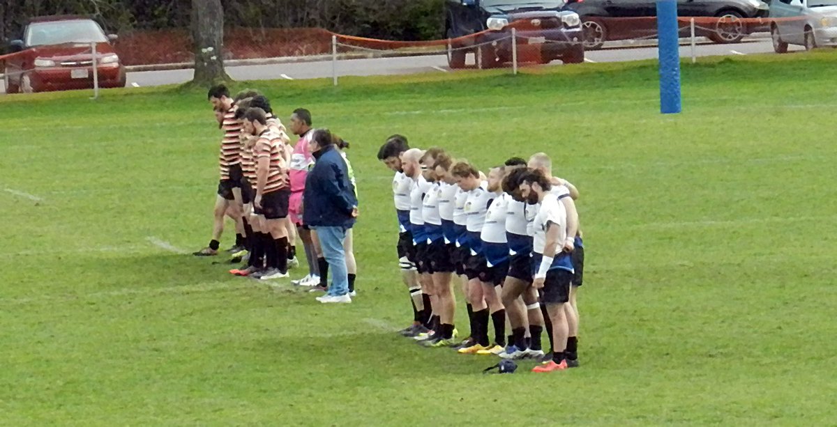 BCRugbyNews's tweet photo. A number of rugby matches in BC gave a minute silence before the game to mourn the hockey players who died tragically in Saskatchewan - from Westshore v Meraloma match @bcrugbyunion https://t.co/lrYcKh4Wu0