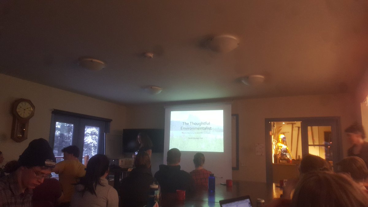 CONFORWest's tweet photo. Settling in at #CONFOR2018 for our first night's keynote talk with Sarah Elmeligi! #grizzlybears #environmentalconservation https://t.co/kJi56HqDjv