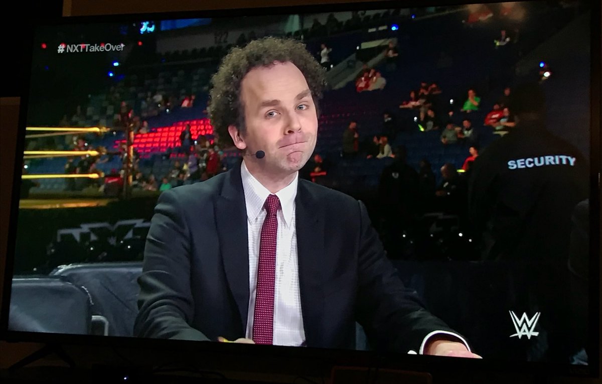 NandezKnows's tweet photo. Don’t give me that look @notsam I was moving all day. I had to watch the pre-show and #NXTTakeOver on delay. #BestPauseFace @WWENetwork https://t.co/wLUaODpaFh