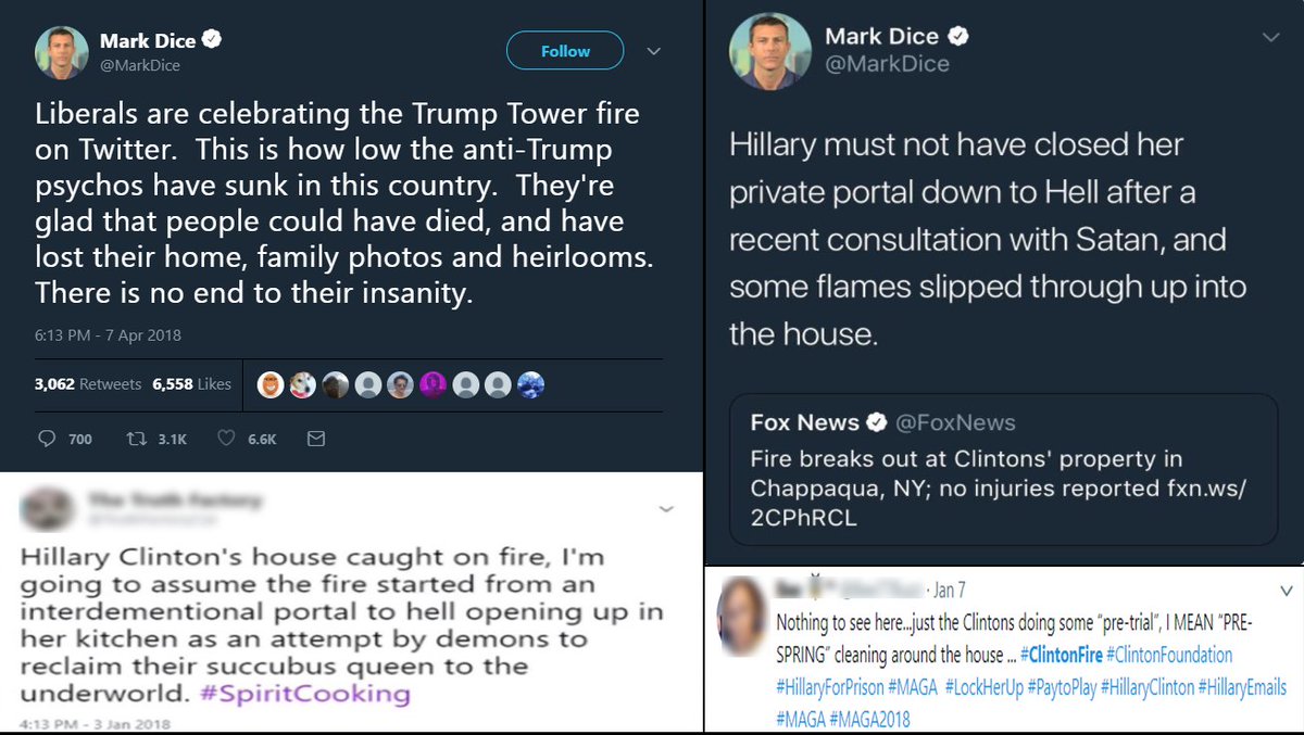 Wavinator's tweet photo. Bastions of compassion, Trump supporters are shocked-- SHOCKED I SAY-- that people are making fun of the fire at Trump Tower. They'd NEVER do such a thing were the situation reversed, would they?
#ClintonFire https://t.co/3DyCjUUD7w