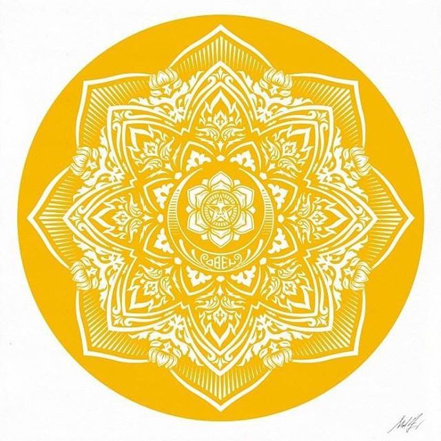 One of the nicest prints so far this year by Shepard Fairey <a href="/obeygiant/">Shepard Fairey</a>. “Mandala Yellow”. Only two copies available at blacklinegallery.com ift.tt/2EtfPaw