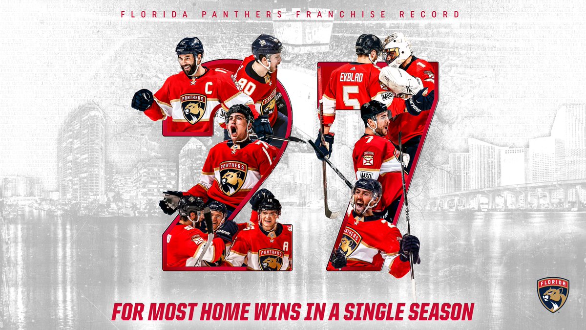 FlaPanthers's tweet photo. #FlaPanthers earn 27th win @thebbtcenter to set a single-season franchise record for home wins. 

» https://t.co/hRovg2AIIc https://t.co/oHHYg6LWrN