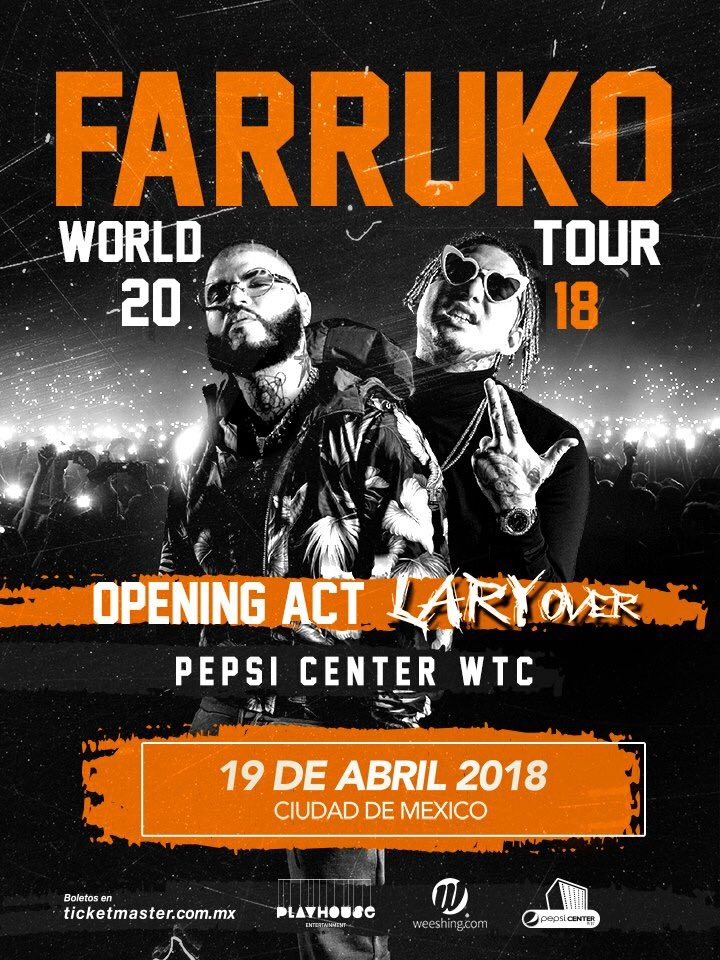 FarrukoFCMEX's tweet photo. El concierto de @FarrukoOfficial sigue en pie y viene con @LaryOverMusicPR 
¡COMPREN SUS BOLETOS! @Frank_MIA @cfibermusicinc @PepsiCenterWTC @phantom_chriss ✨💖 https://t.co/iQoWpzcEYg