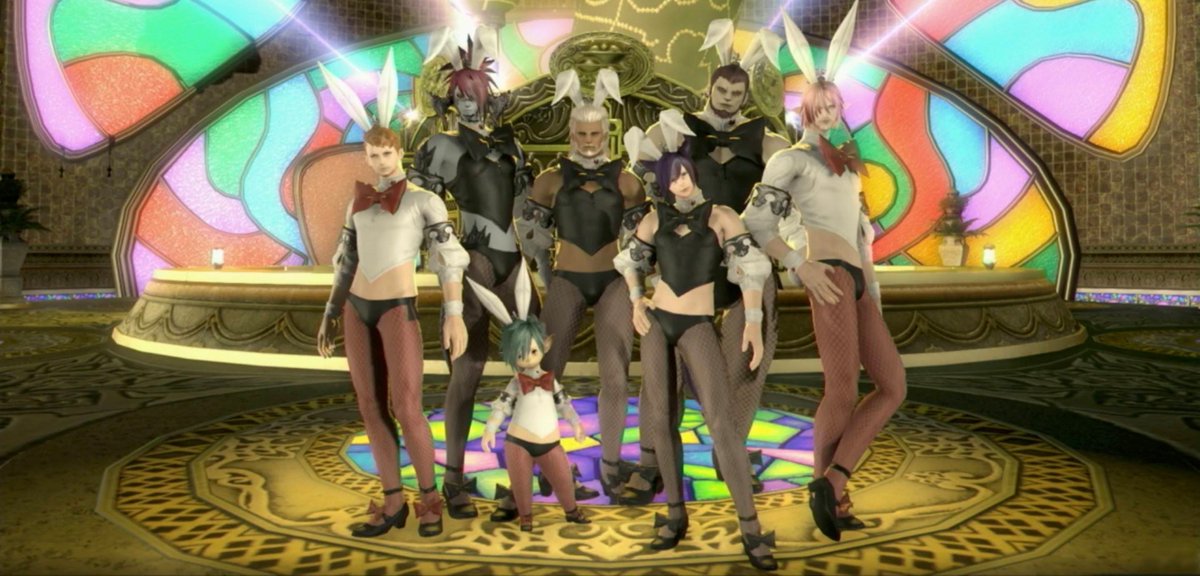Uniiicom's tweet photo. Final Fantasy XIV's Bunny Suit will be available for male characters in patch 4.3! Three cheers for gender equality, but the Bunny Suit looks so funny! https://t.co/aPsHpWzDwQ