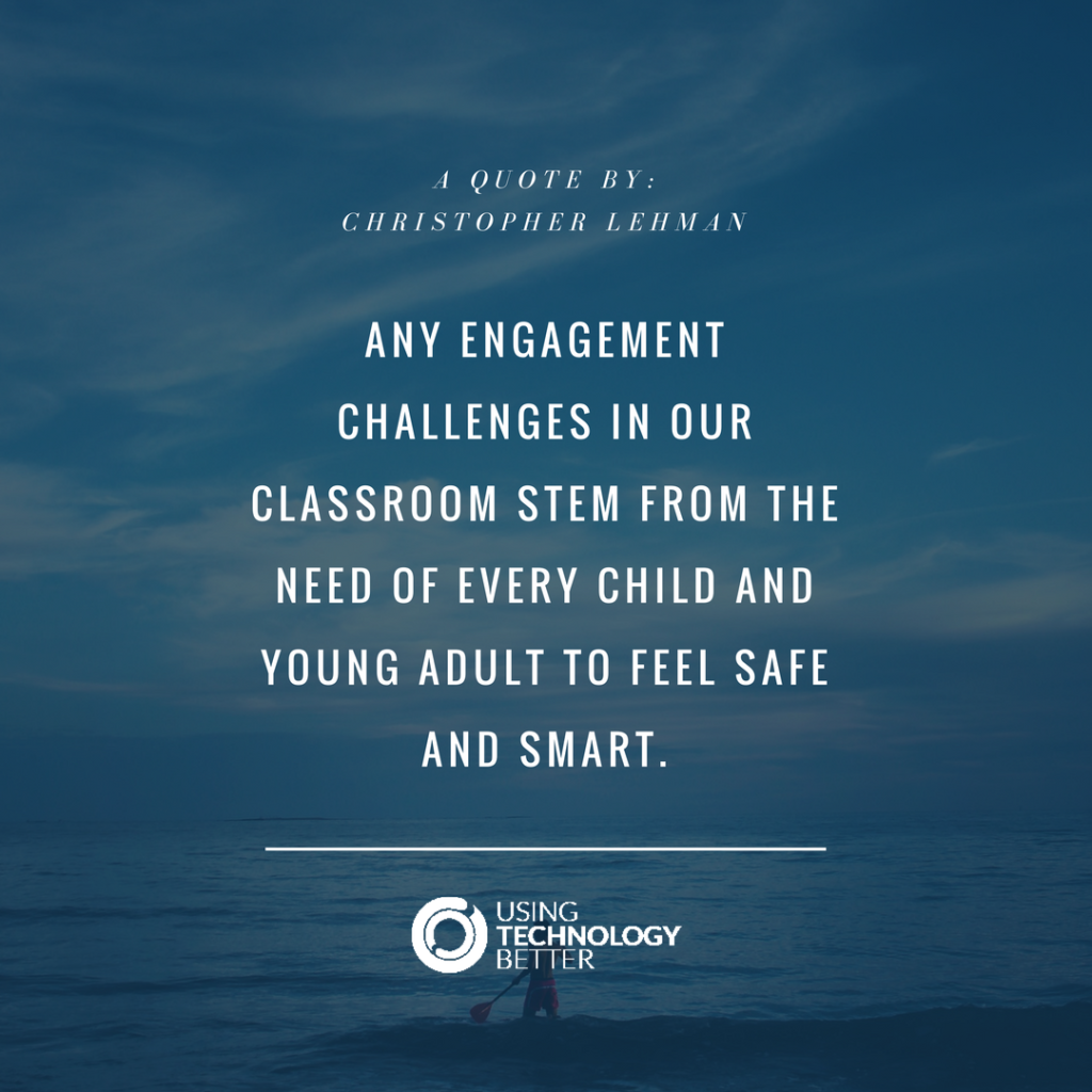 MikeReading's tweet photo. Any engagement challenges in our classroom stem from the need of every child and young adult to feel safe and smart. 

#edchat #kidsdeserveit #whatisschool #iteach #leadership #leadered https://t.co/F7jkpMgNOo