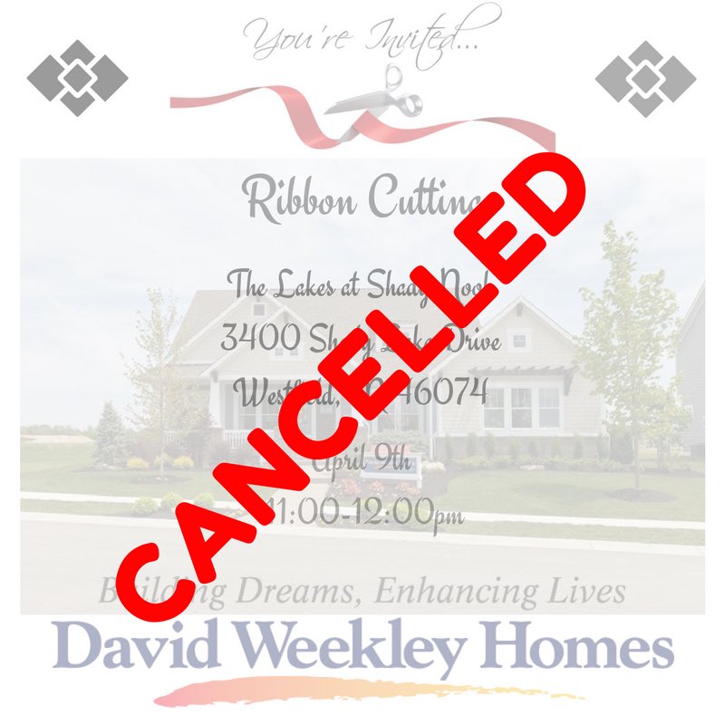 The ribbon cutting scheduled for Monday April 9th is CANCELLED! Keep a lookout for a new time and date! #westfieldchamber