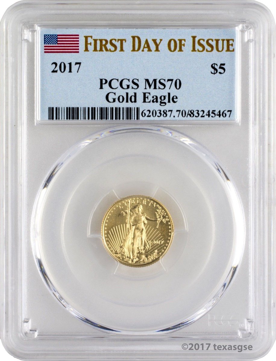 ShopDillaDotCom's tweet photo. Get 2017 $5 Gold Eagle PCGS MS70 First Day of Issue for $169
Link: https://t.co/poHFYtYPEo👈
#Gold #Eagle #PCGS #numismatic #FirstDayIssue😍😍😍🥇🥇🥇 https://t.co/3duyz5NiNP
