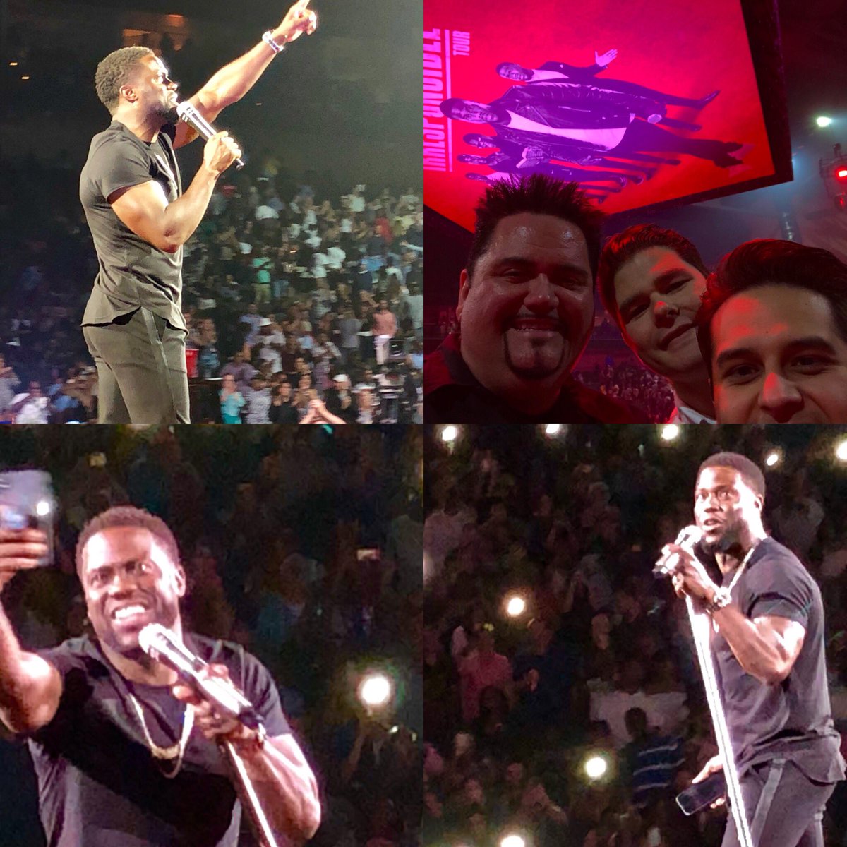 Front row with my boys for Kevin Hart was amazing!!! <a href="/KevinHart4real/">Kevin Hart</a>