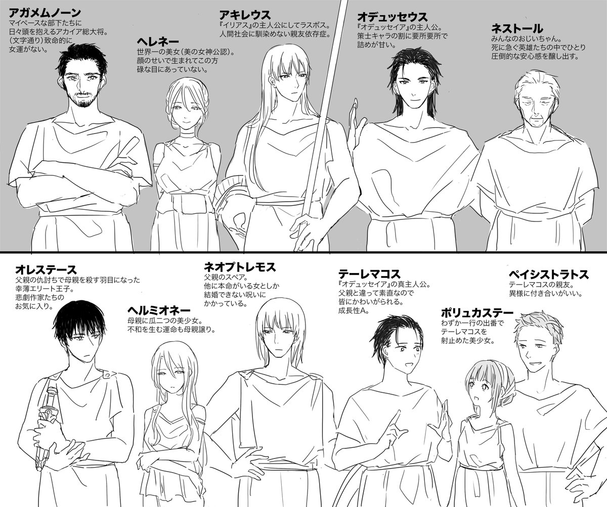 イリアスとオデュッセイアの親子まとめ再掲。

友人に叙事詩環が混乱すると言われたので、とりあえずこれを見れば主要な親子はわかる!はず! 