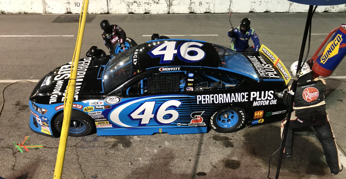 LEGACYMotorClub's tweet photo. Congrats to @ThadMoffitt and the #46 @PerformancePOil team for coming from the rear to finish 14th in the @ARCA_Racing Series race at @FGSpeedway tonight. https://t.co/EW2zO5Dxw5