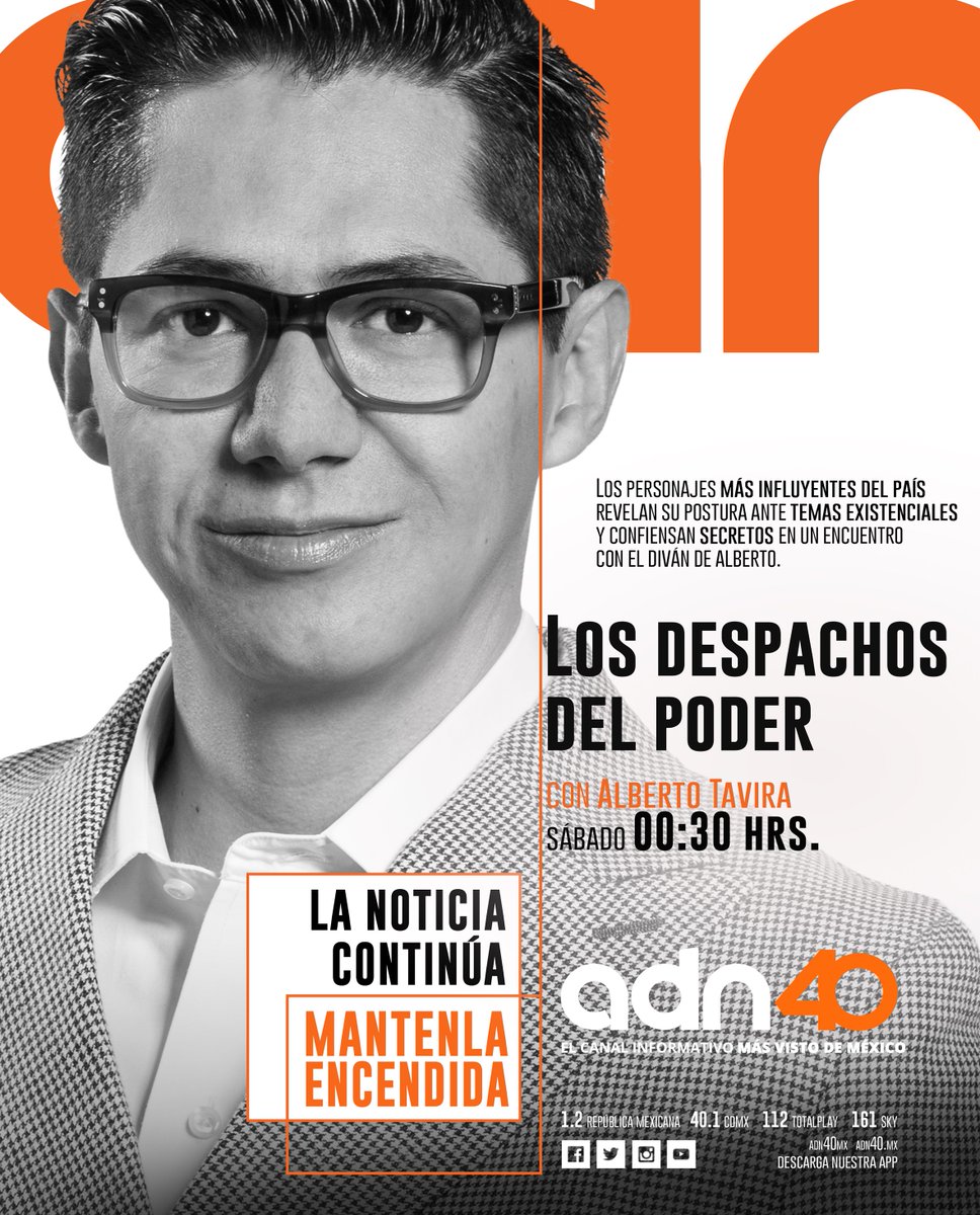 ADNOpinion's tweet photo. Hoy el escritor @albertochimal conversa en #LosDespachosDelPoder sobre sus hallazgos, sus narrativas, y su obra, no te lo pierdas a las 00:30h por @ADN40mx https://t.co/TsRZUys1PO
