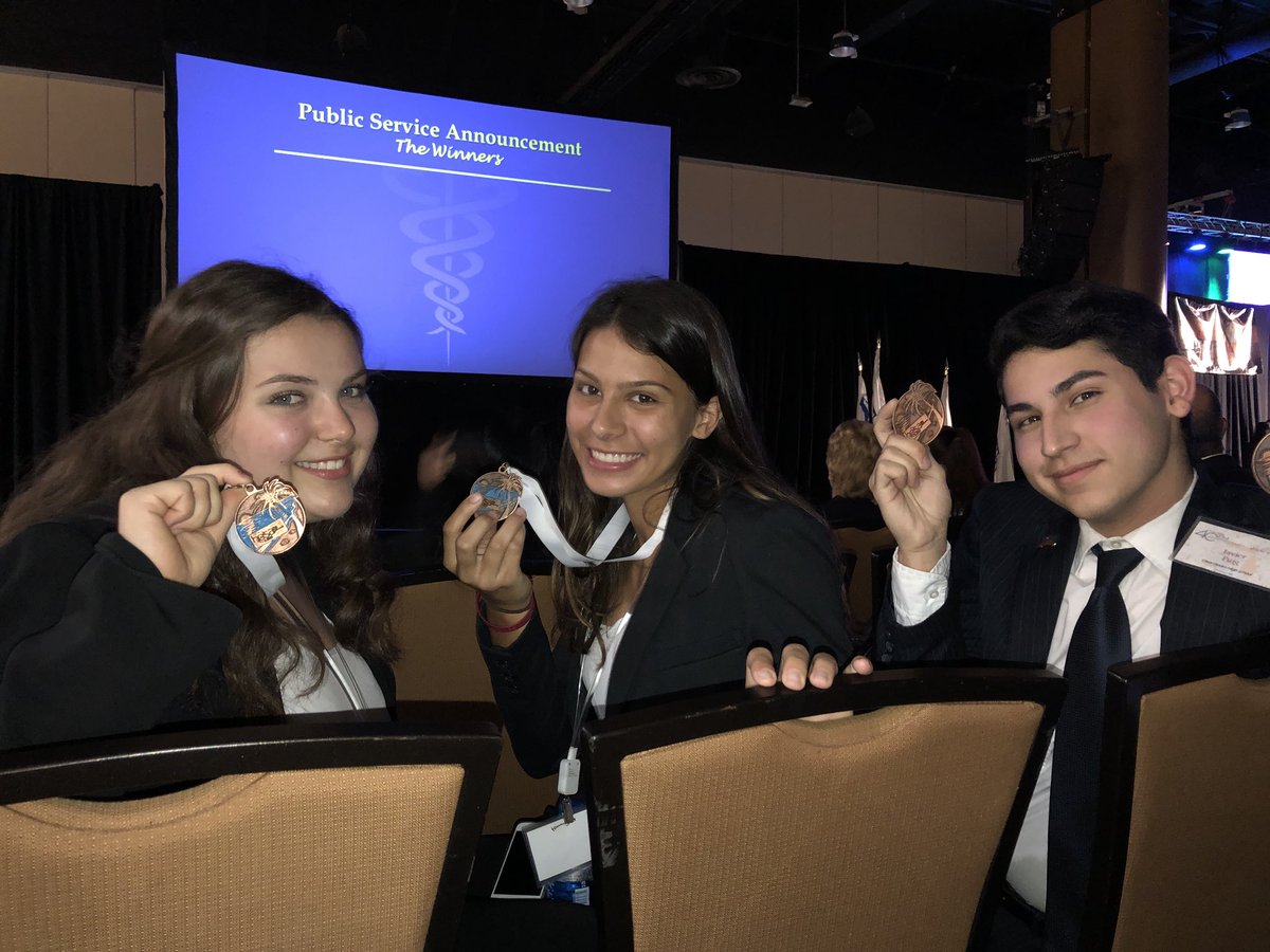 CGHS_HOSA's tweet photo. Congrats to our 3rd Place Community Awareness winners Megan, Natalia and Javier!!! #HOSASLC2018 https://t.co/03Xb8NneUs