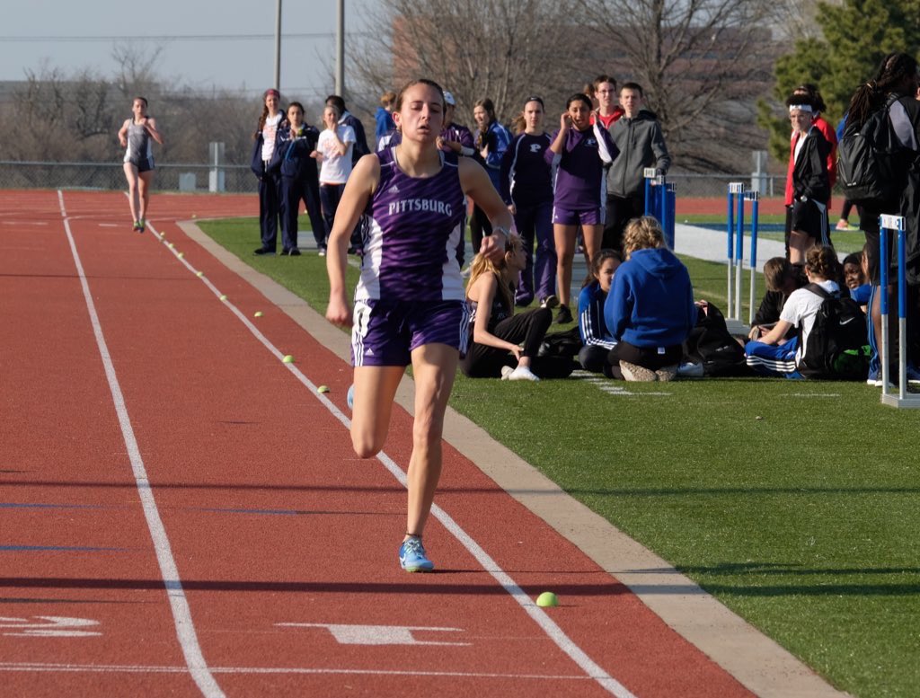 TrackInKansas's tweet photo. One day after being featured on Faces in Kansas, Pittsburg senior McKenzie Wilks ran the fastest 1600 in Kansas with a state leading time in all classes of 5:01.24  photo: @DwayneFuhlhage https://t.co/y5bFOQCKs9
