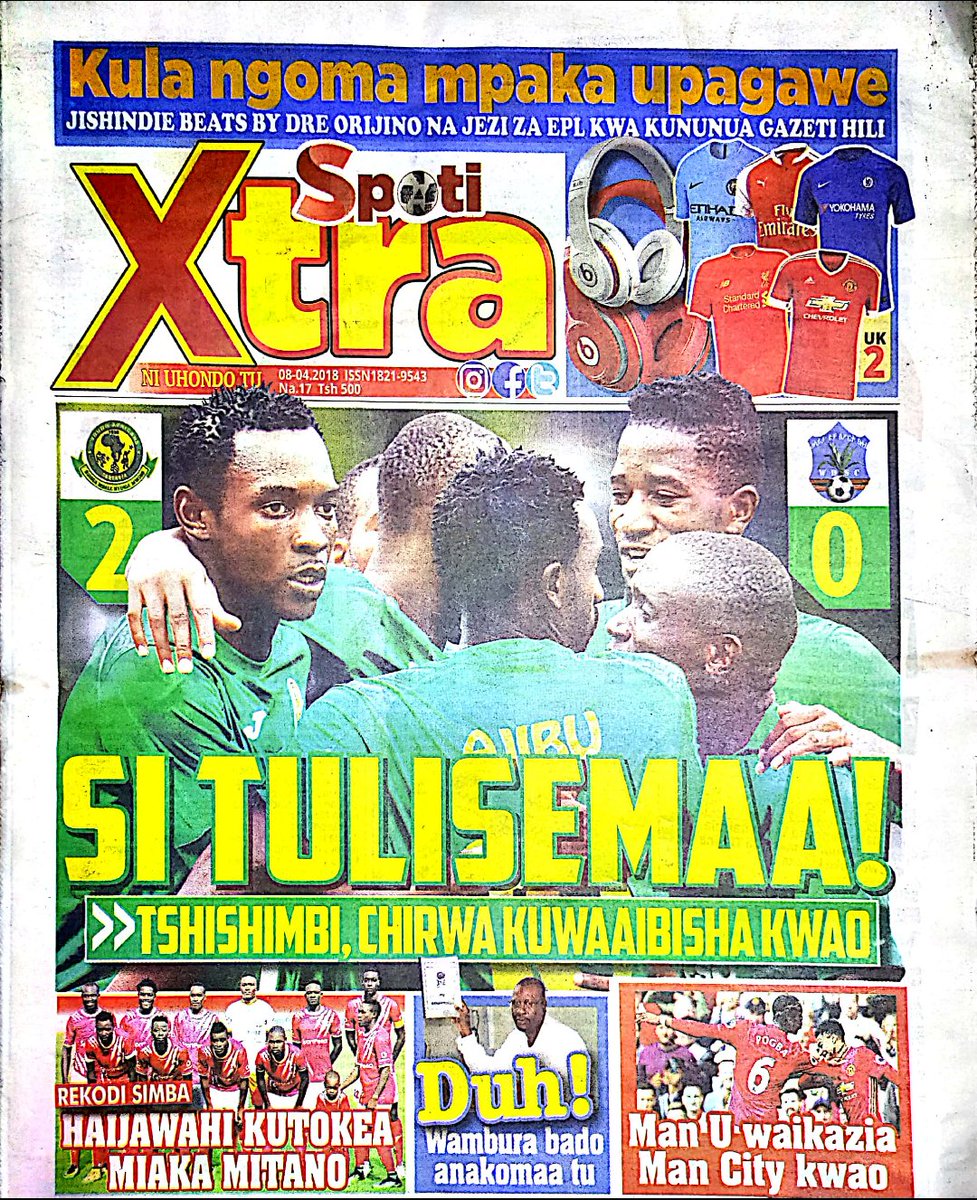 ayotv_'s tweet photo. Si tulisema ! >> Tshishimbi, Chirwa, kuwaaibisha kwao #SpotiXtra
Duh! Wambura bado anakomaa tu #SpotiXtra
Man U waikazia Man City #SpotiXtra
Salah afunika bao la Ronaldo #SpotiXtra
#MillardAyoUPDATES https://t.co/epQtlNCI94
