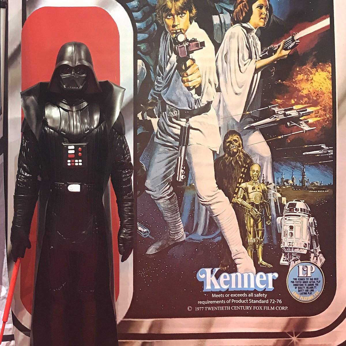 jameswbutts's tweet photo. My favorite #C2E22018 costume this year: 1978 @KennerToys @starwars Darth Vader action figure with telescoping lightsaber #c2e2 #StarWars https://t.co/NqTICWONGx