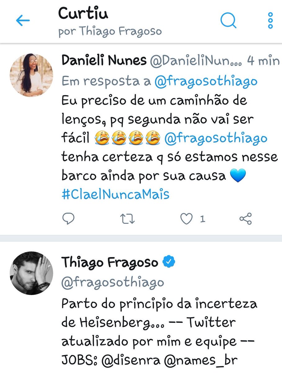 DanieliNunes11's tweet photo. Só de ter recebido 3 curtidas do Thi hoje já valeu a pena 💙
Esse apoio dele ao fandom é fundamental para mantermos nosso entusiasmo, paciência e  esperança! @fragosothiago obrigada por ser tão iluminado  🌟💙👑 
#Patrick 
#ClarickSempre 
#AtéDepoisDoFim https://t.co/1zykwBkdNa