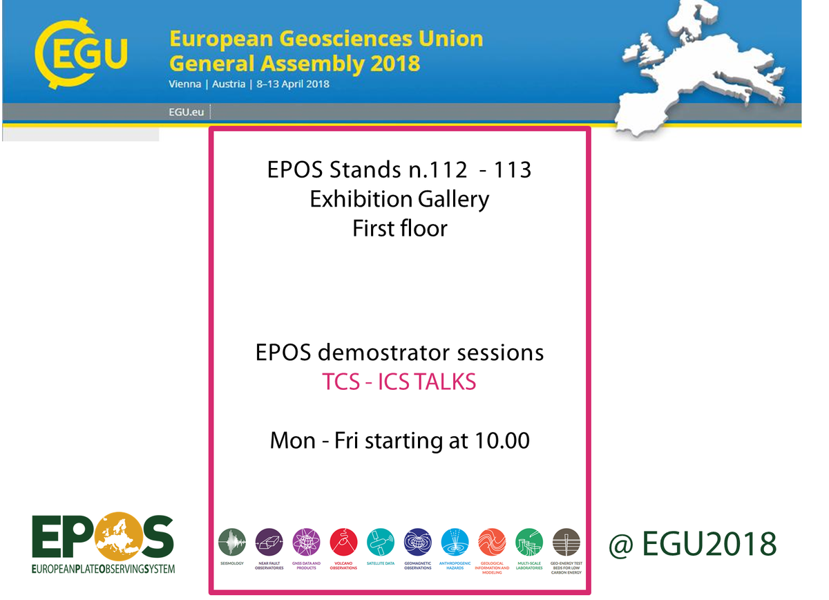 EPOSeu's tweet photo. #EarthScience lovers: we are looking forward to meeting you all in Wien at #Egu2018! #EPOS is waiting for you! https://t.co/81hui9mfOy