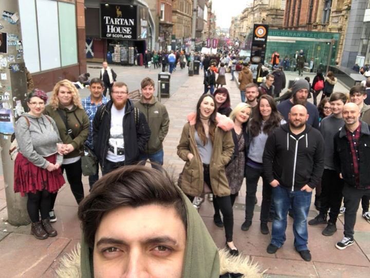 HaloTora's tweet photo. Thanks to everyone who came out to help us today. We created an excellent wee flash mob that will be a really important part of our video! #videoshoot #newmusic #halotora #manofstone https://t.co/Wgc5zH5s2d