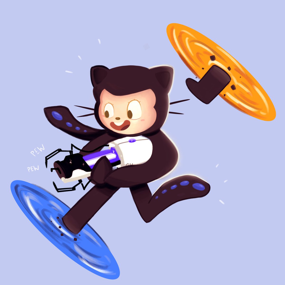 ImAnthonyLi's tweet photo. @GitHubEducation @linghacks #MyOctocat #linghacks Portal Time! My submission for the Octocat drawing contest for Ling Hacks :D https://t.co/JkYr8ChVQe