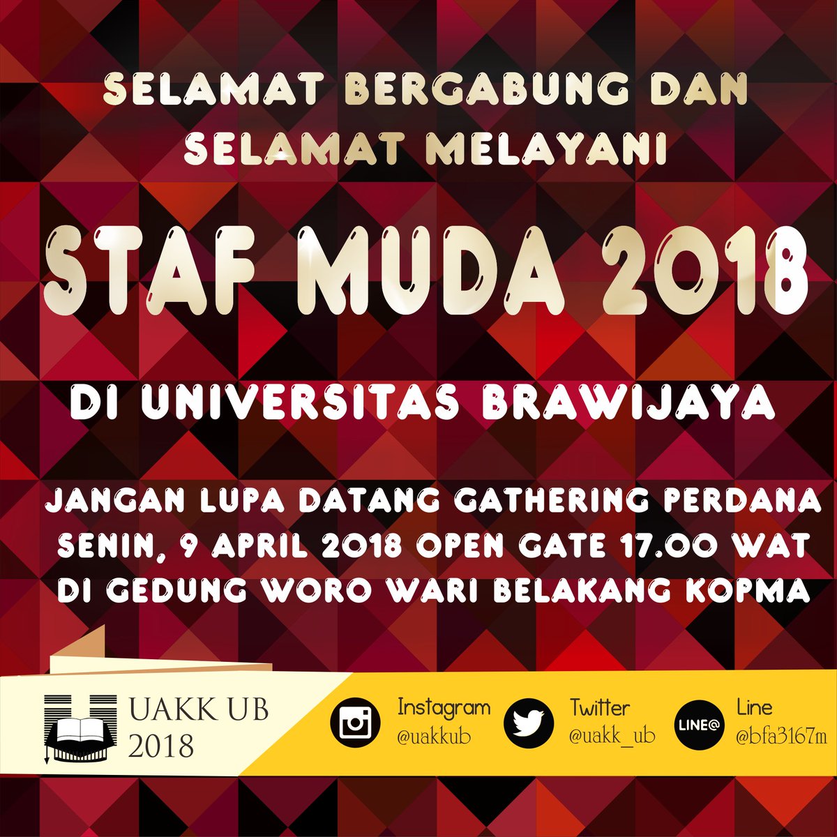 UAKK_UB's tweet photo. [ SELAMAT MELAYANI STAF MUDA UAKK 2018 ]

Shalom laskar Kristus 😘 🙏

Jreng..jreng..jreng

Selamat untuk teman-teman yang telah terpilih menjadi staf muda UAKK 2018.

Tuhan Yesus memberkati 😂 https://t.co/c8ZiPGpjaP