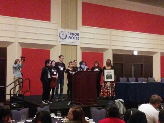 fairwagesnow's tweet image. So honoured to receive #LaborNotes2018 Trouble-Makers Award! This belongs to every #15andFairness fighter in #ONpoli, #Canada &amp;amp; North America! #FightFor15 #CanLab #McStrike #15Plus TY @labornotes for including us in incredible roster of Trouble-Makers! Thx @rankandfileca 4 pic!
