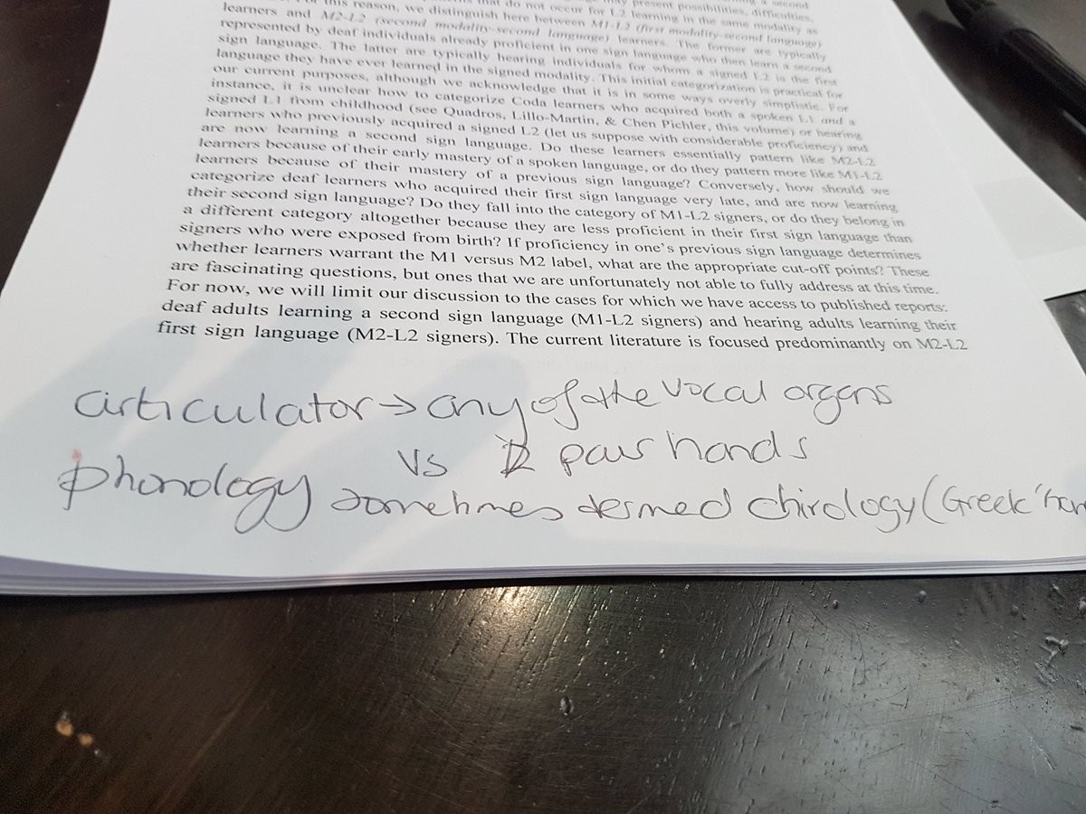 Skymazef3's tweet photo. Articulator has 2 meanings as does phonology. Ah the challenge of thinking L2 acquisition #linguistics #tesol #asl #chirology aka phonology! https://t.co/jBwFyQjZsd