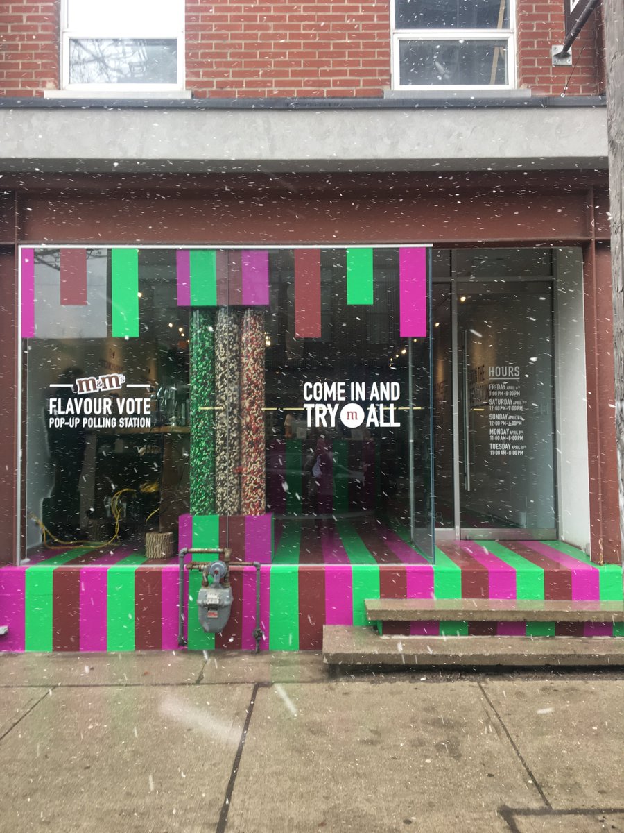 JeffreySYee's tweet photo. Hit the polls and voted in person at 38 Ossington in Toronto to pick the next M&amp;M flavour!   #marketingactivation @mmschocolate #thisopenspace #MadeWithM https://t.co/WekiklsIpl