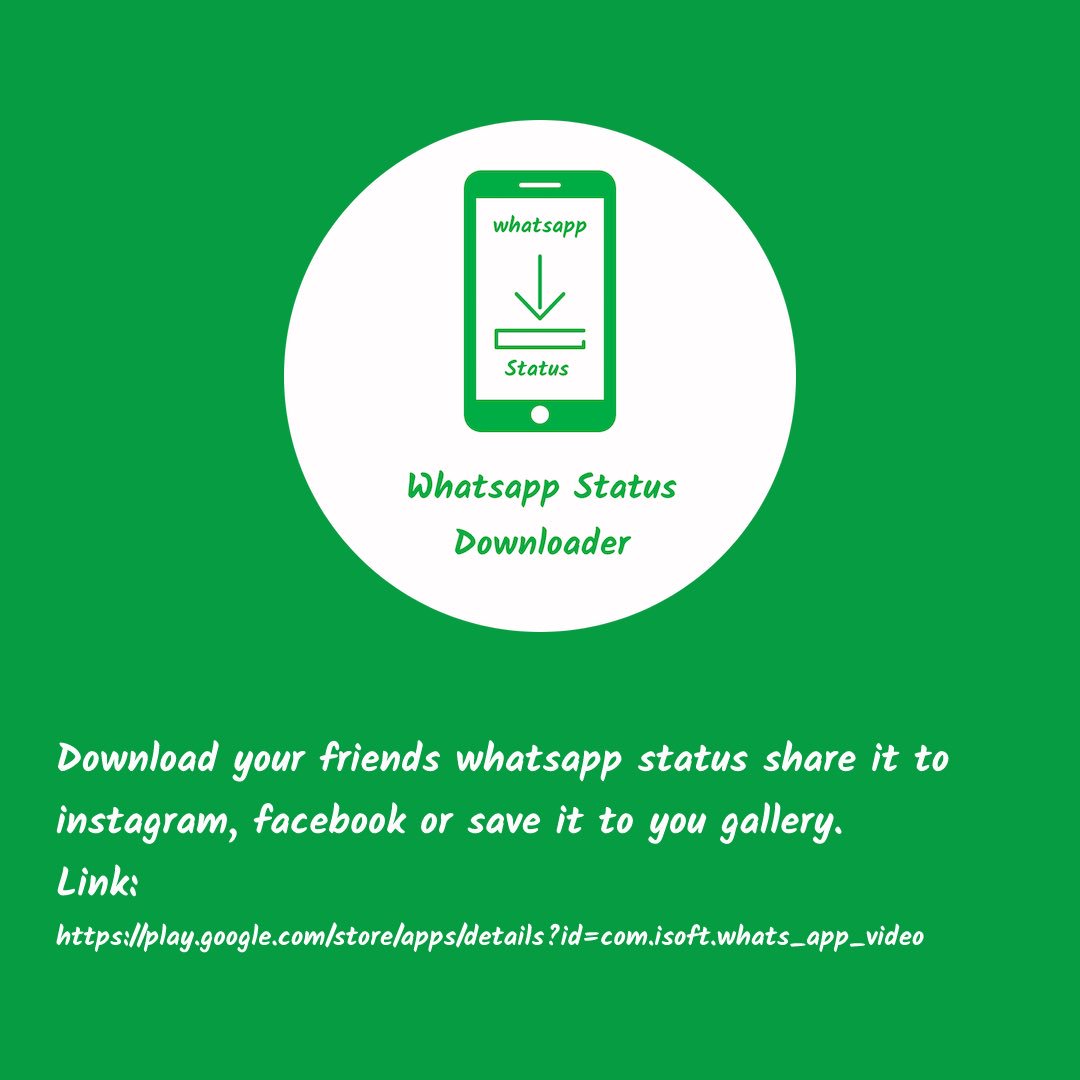 iSoft_ITsol's tweet photo. Downlaod your #friends #whatsapp #status to your gallery on 1 click . #whatsstatus #statusdownload #link https://t.co/ncS420uQM7 #downlaod https://t.co/TOwmfPJN3e
