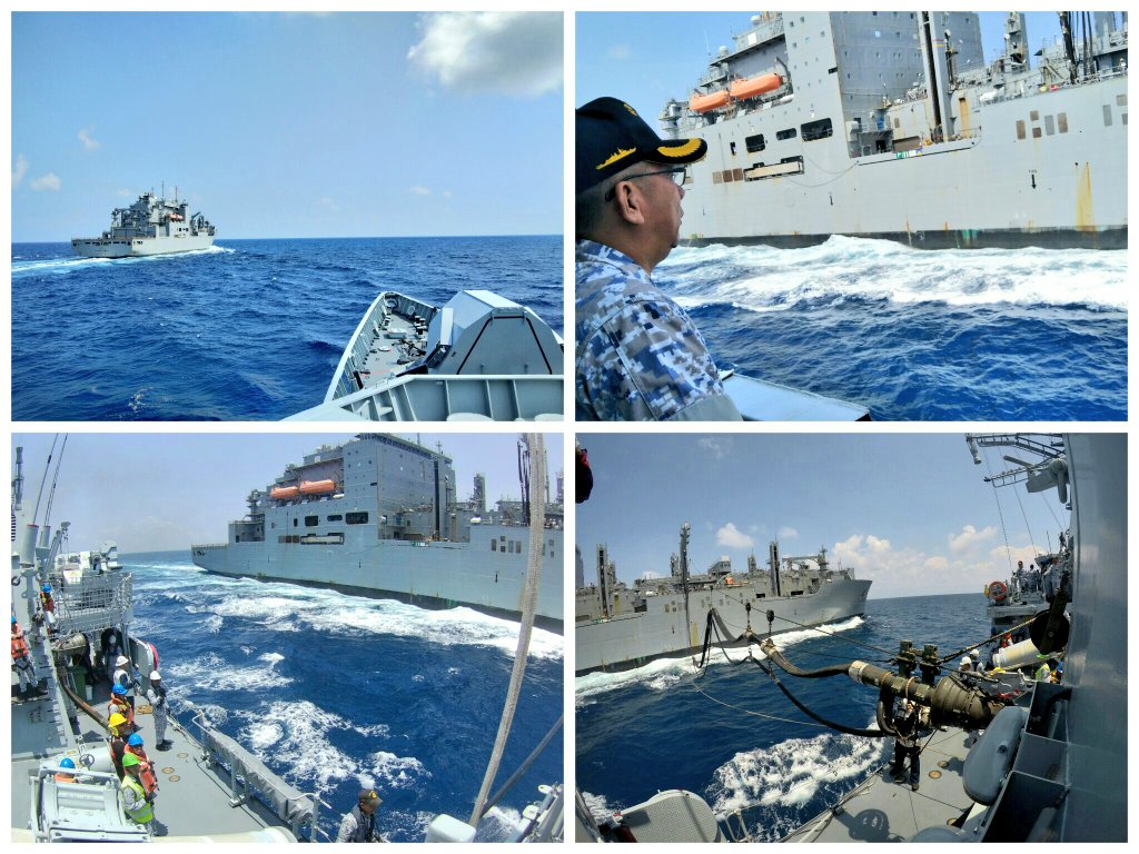 KdLekiuFrigate's tweet image. Successfully conducted Replenishment at sea  somewhere in the South China Sea with USNS WASHINGTON CHAMBERS.. BZ to all Lekiu Fighters!  #RAS #DefenseDiplomacy #Interoperbility #prepforRIMPAC #readiness @tldm_rasmi @mykamarul @MPA_Barat @MohdFadzliKamal