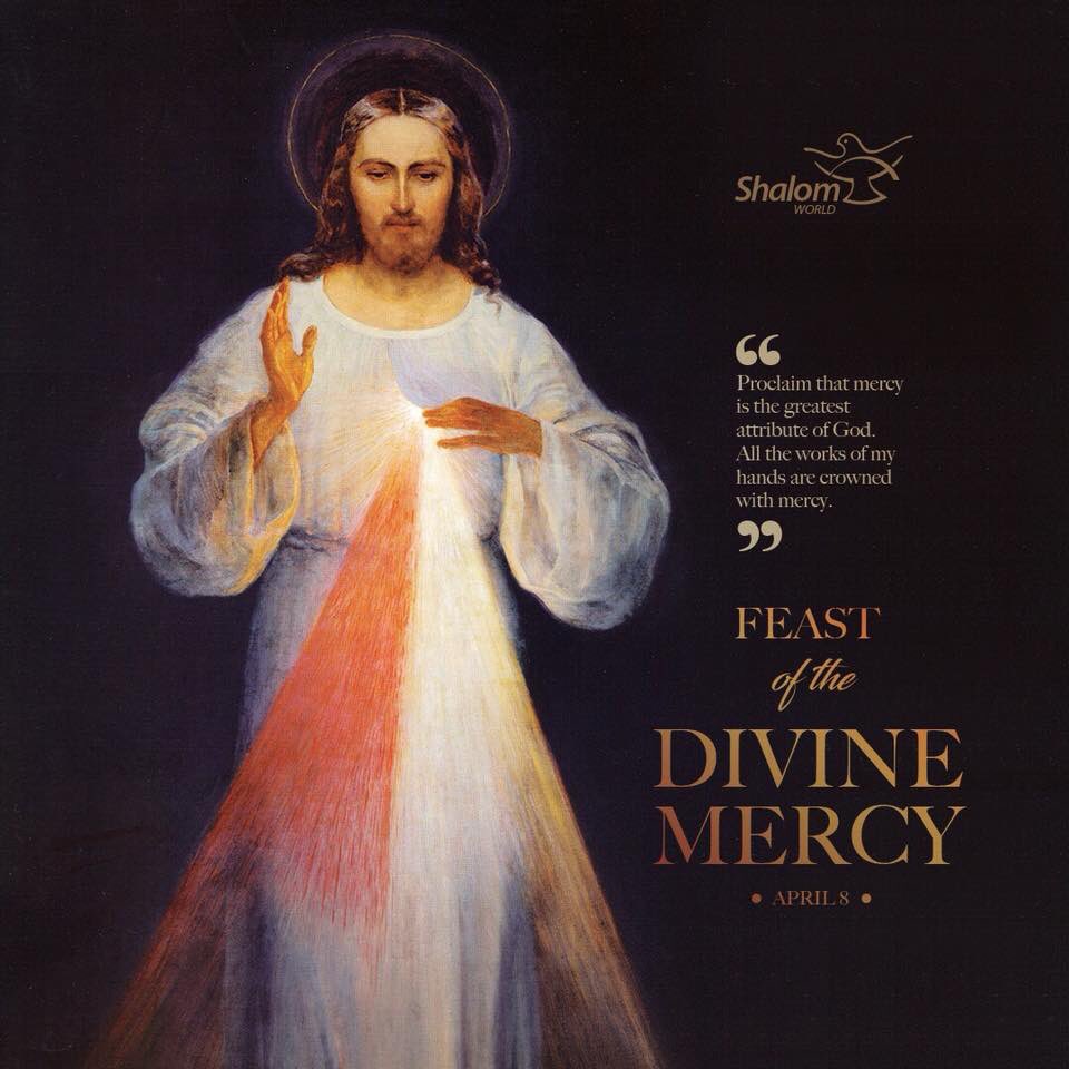 ShalomWorldTV's tweet photo. 'Proclaim that mercy is the greatest attribute of God. All the works of my hands are crowned with mercy.' โ Diary of St. Faustina.
#ShalomWorldTV #FeastOfTheDivineMercy #StFaustina #Feast #MercyOfGod https://t.co/IILTUsGEFk