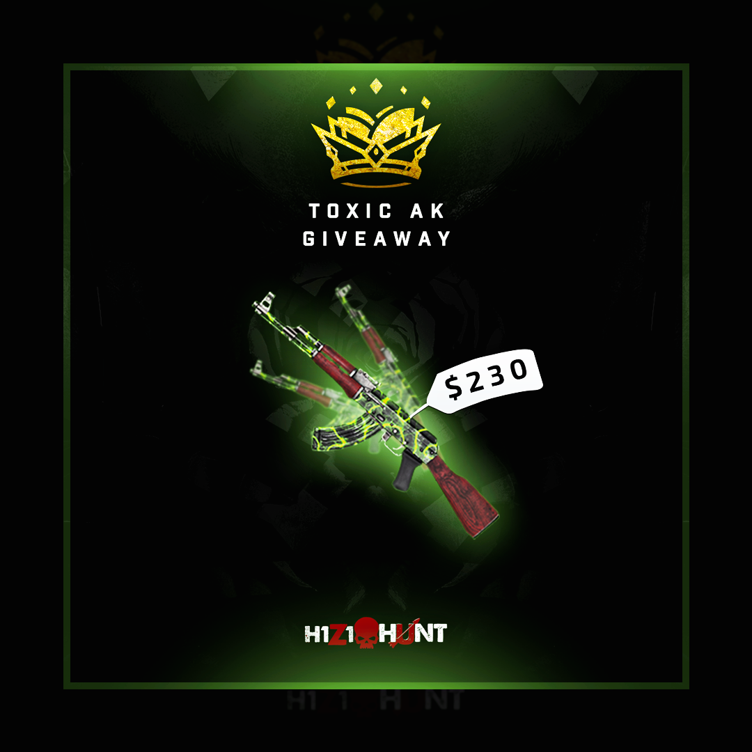 ErycTriceps's tweet image. Toxic AK47 Giveaway! ($230)

1. Follow: @ErycTriceps &amp;amp; @h1z1hunt 
2. Retweet &amp;amp; Like
3. Tag 2 Friends

Winner picked 04.15
