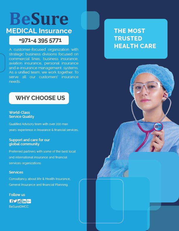 BeSureDMCC's tweet photo. Balancing the need to ensure adequate insurance coverage for your business and provide your employees with the right health insurance while keeping costs down can be difficult.
#health_insurance #Medical_insurance #corporate_wellness #Consultancy_services #GroupMedical #insurance https://t.co/hqaY0zXkSc