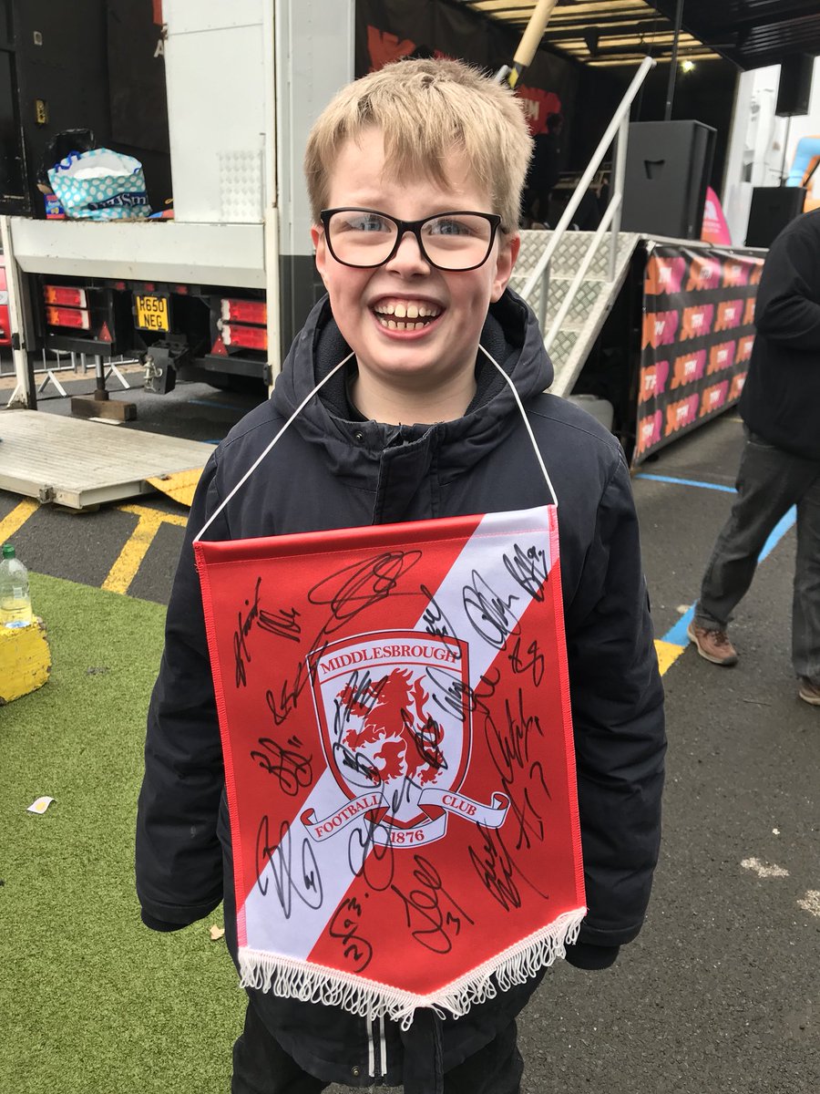 J6BLA's tweet photo. @Boro #BeBoro my boy and his signed pendant he’s chuffed to bits @AngelMcnulty @erimus86 https://t.co/QQ71jdZ3BW