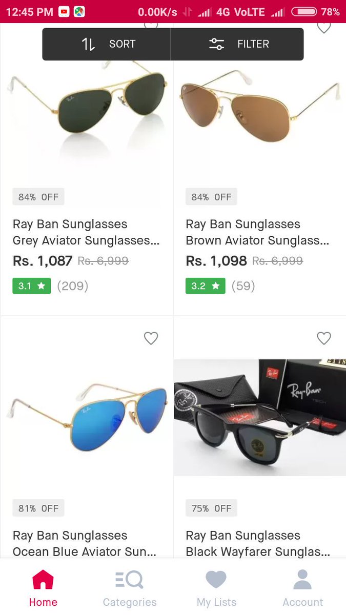 ray ban low price