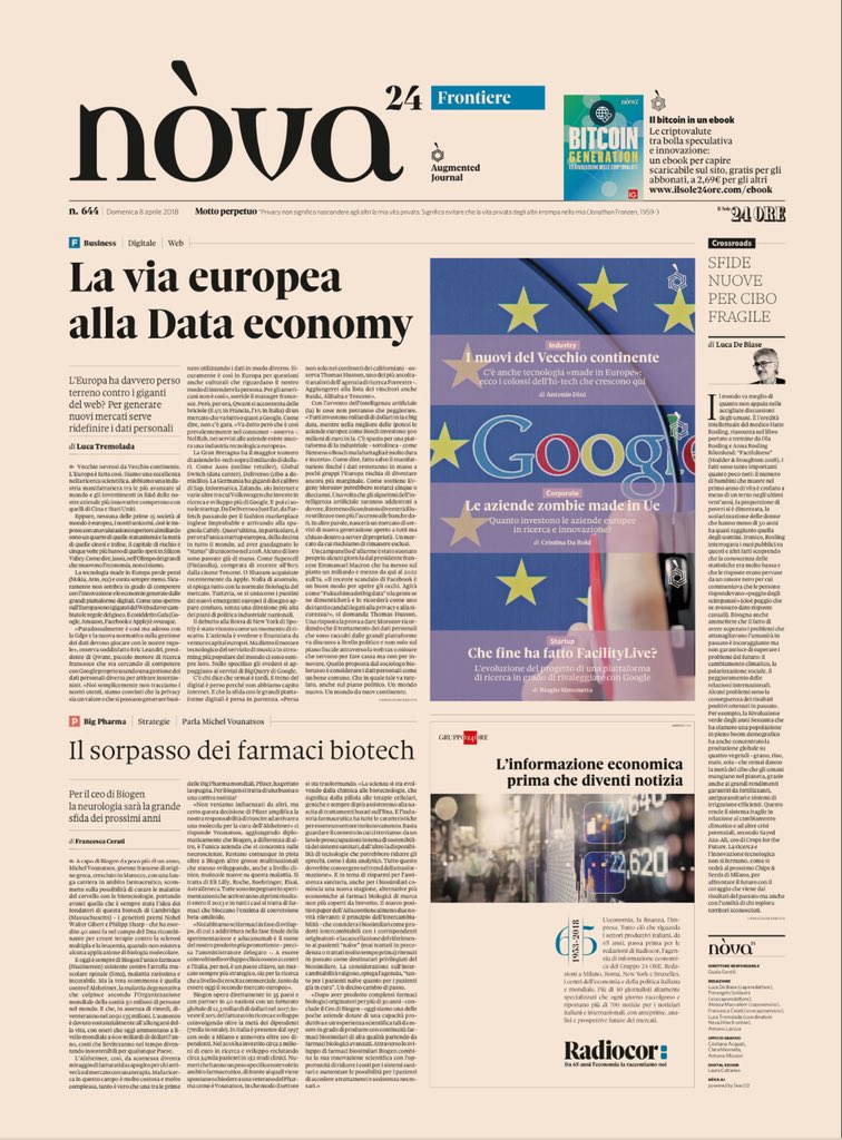 La dura strada europea nel mondo delle piattaforme digitali. E le innovazioni radicali sostenute dallo European Innovation Council. #nòva col <a href="/sole24ore/">IlSole24ORE</a>