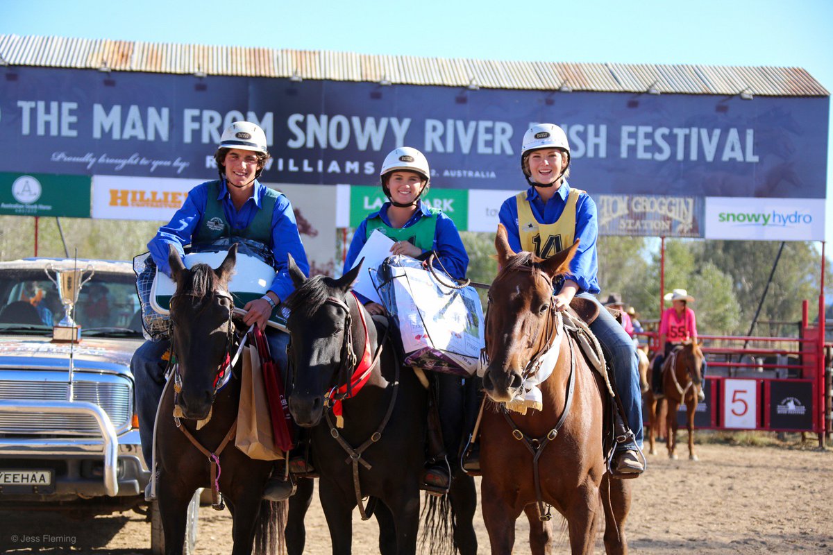 MFSR_BushFest's tweet photo. #MFSR2018 Junior Challenge Winners: Travis Bandy in first place, Asheleigh Dodwell in second and Hannah Keen in third! Congrats to al the Junior Challenge riders! #corryong Photo by Jess Fleming https://t.co/EDecQR5lBv