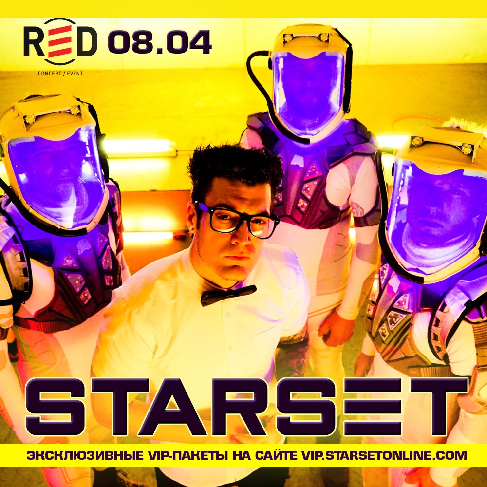 Сегодня в #RED концерт американской спейс-рок группы STARSET! Впервые в России! Подробности и билеты: red-msk.ru/events/starset/
