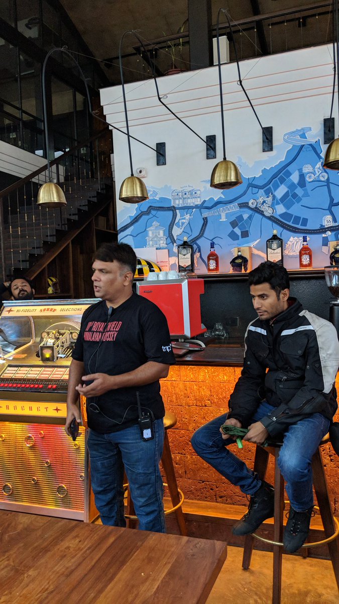 aaqibrk's tweet photo. Praveen Prakash Sathe (@TheGhostRider31), Rides & Community manager at @royalenfield gives a ride brief before we set out for the #OneRide tour. The engines were revving, and raring to go.
More stories coming up on @TheQuint
#EnfieldGarageCafe #REOneRide #RideAsOne https://t.co/JoG0TJdFV0