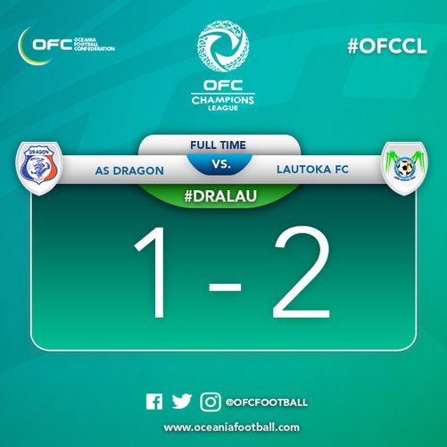 OFCChampsLeague's tweet photo. FT | Lautoka's late strike against Dragon earns them a 2-1 win and sees them through to the semi-finals where they will meet Marist FC

#OFCCL #DRALAU 1-2 https://t.co/aPfpmwXerY