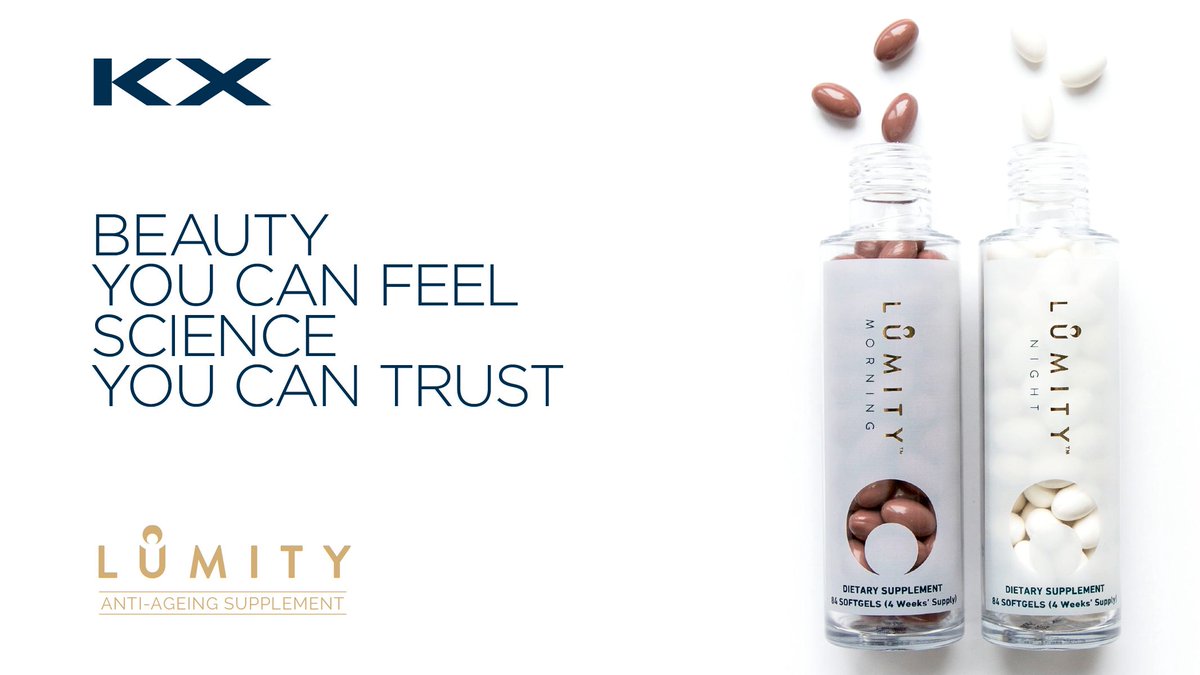 PROTECT AGAINST THE SIGNS OF AGEING WITH @LumityLife AWARD WINNING ANTI-AGEING SUPPLEMENTS. OUR UNIQUE BLEND OF NUTRIENTS IS YOUR SECRET TO RADIANT, SUPPLE SKIN, GORGEOUS HAIR AND NAILS, AND REDUCED TIREDNESS. AVAILABLE NOW FROM OUR SPA RECEPTION. #kxlife #kxspa #lumity